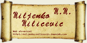 Miljenko Milićević vizit kartica